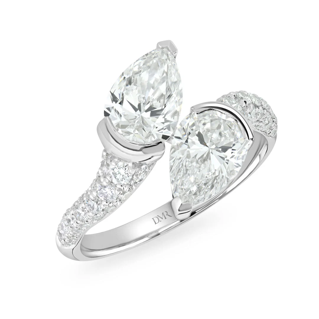 Pearfection Platinum Diamond Ring - Image 3