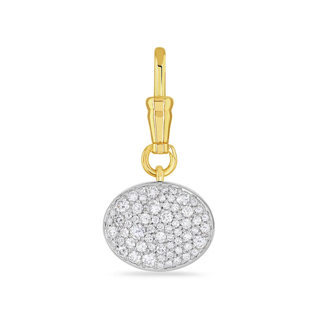 Pink Tourmaline & Diamond Reversible Pendant Charm - Image 3