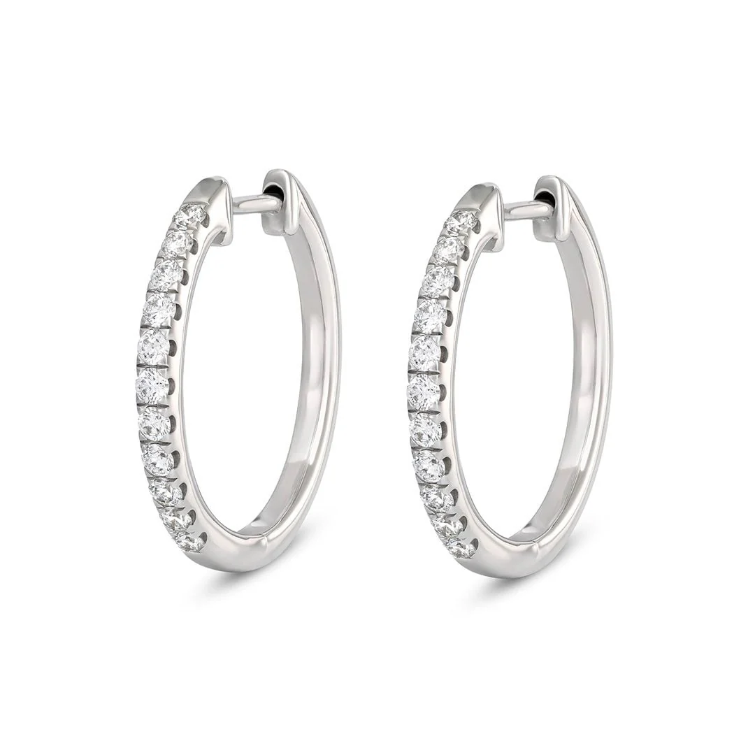 Diamond Classics Platinum Diamond Hoop Earrings