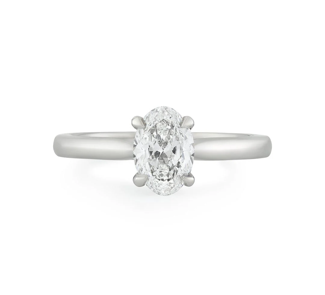 Signature Platinum Oval Cut Diamond Engagement Ring