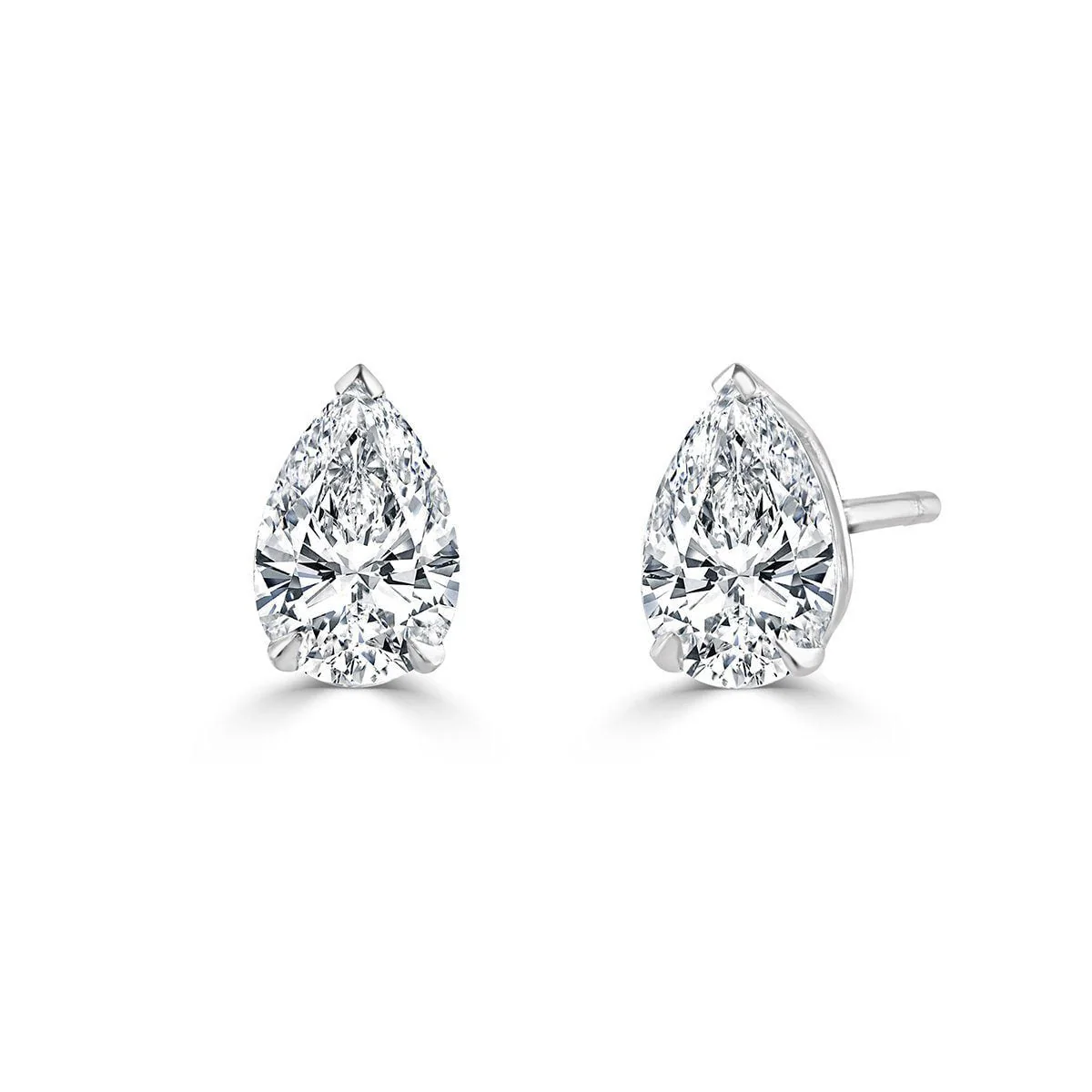 Platinum Pear Shape Diamond Earrings