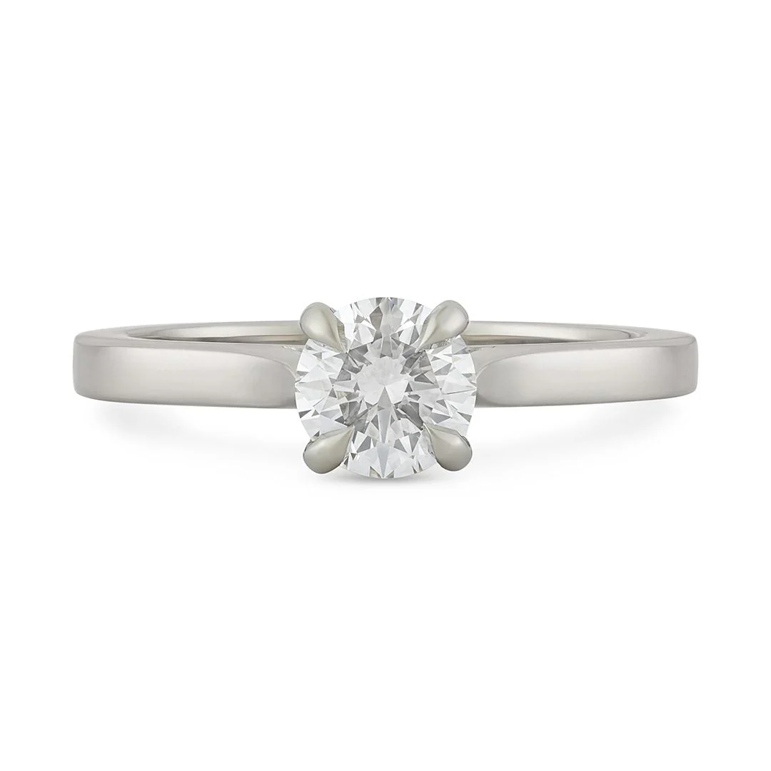 Signature Platinum Round Brilliant Cut Diamond Solitaire Ring
