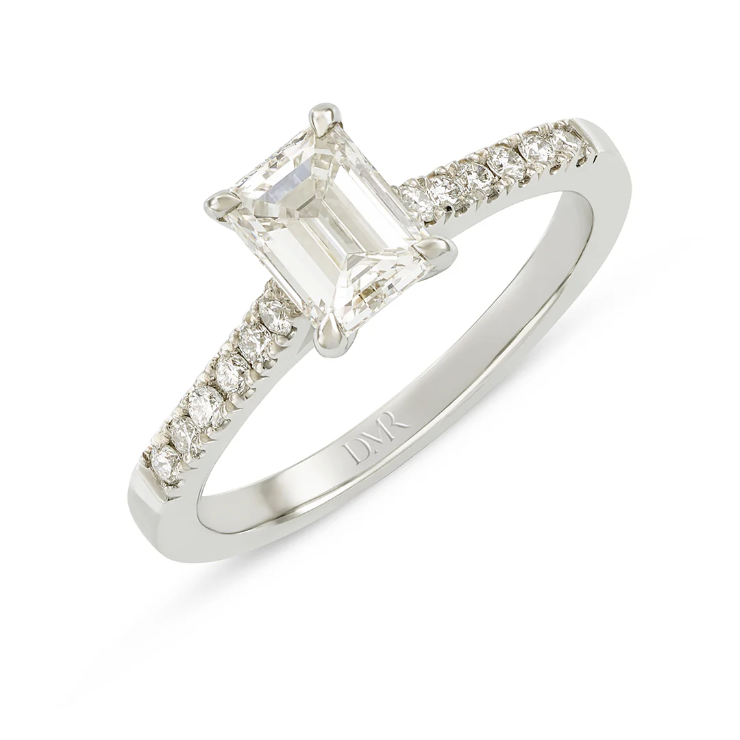 Signature Platinum Emerald Cut Diamond Ring - Image 3