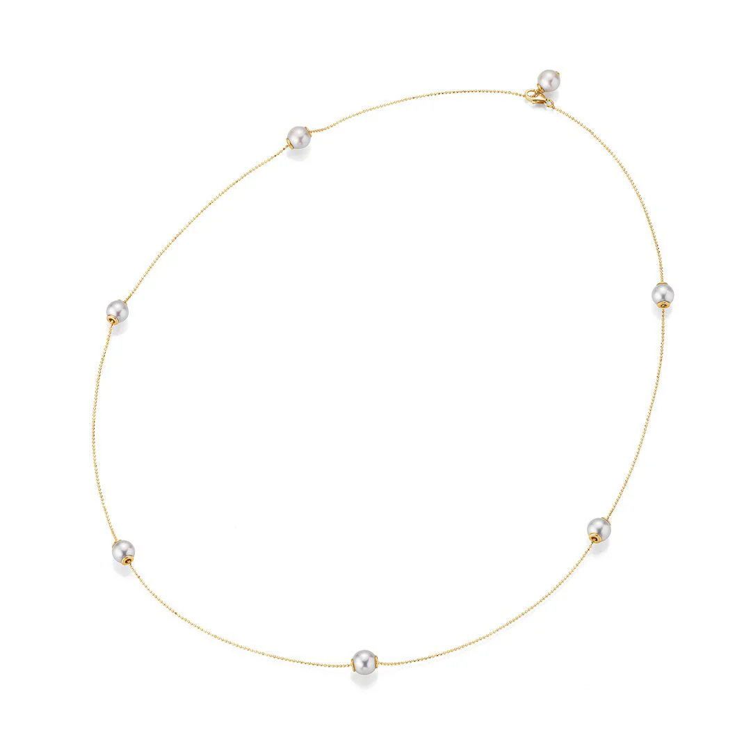 18ct Yellow Gold Akoya Pearl Necklace - Image 3