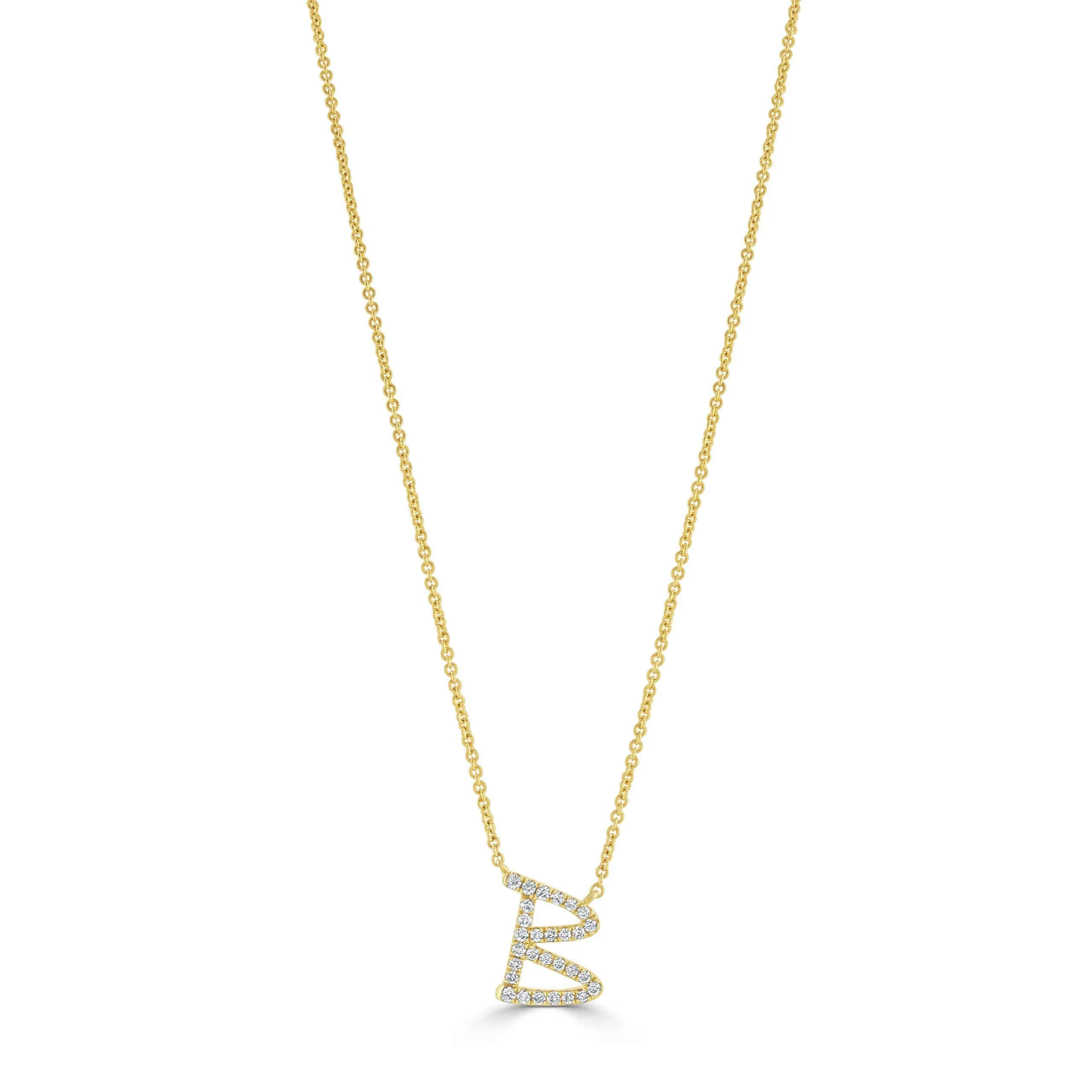 18ct Yellow Gold Initial Diamond Necklace