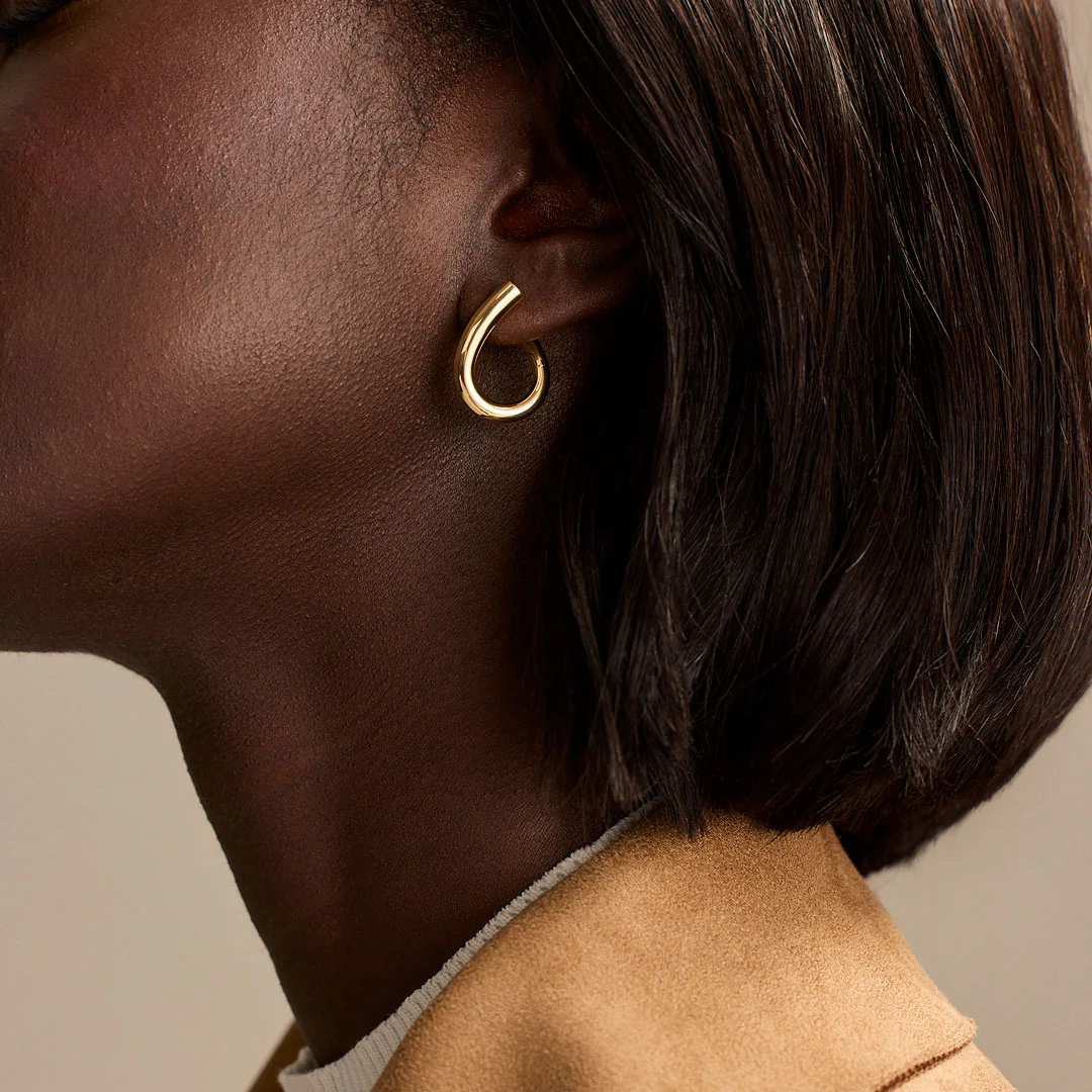 18ct Yellow Gold Hinged Hoop Earrings - Image 2