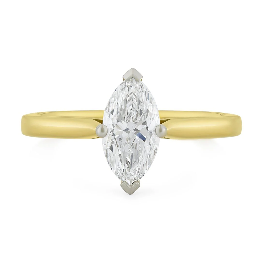 Signature Yellow Gold Marquise Cut Diamond Engagement Ring