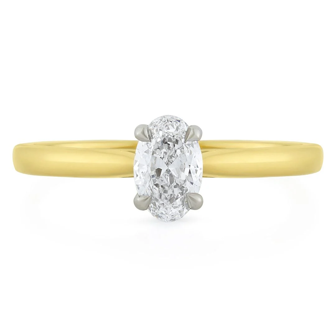 Signature Yellow Gold Oval Cut Diamond Engagement Ring