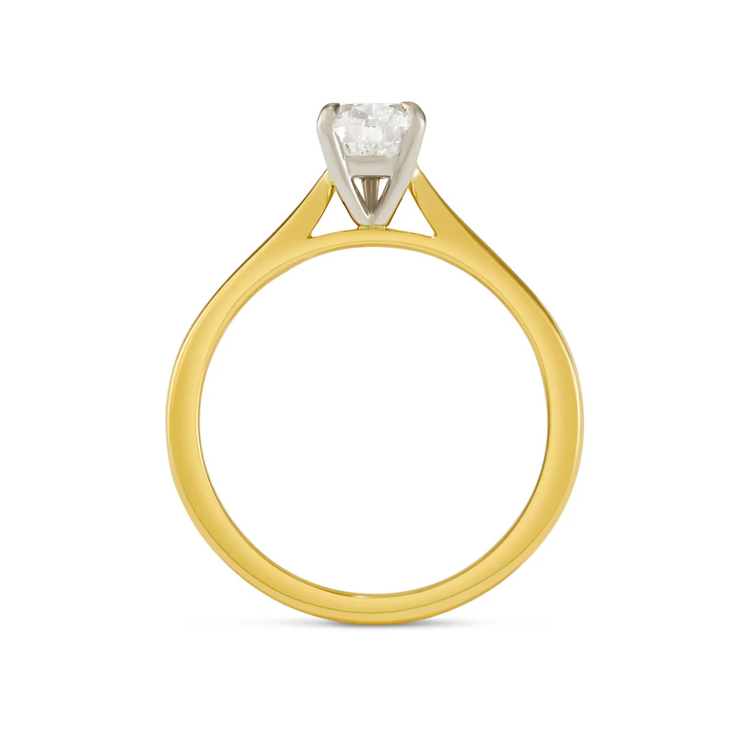 18ct Yellow Gold Pear Shape Diamond Solitaire Ring - Image 4