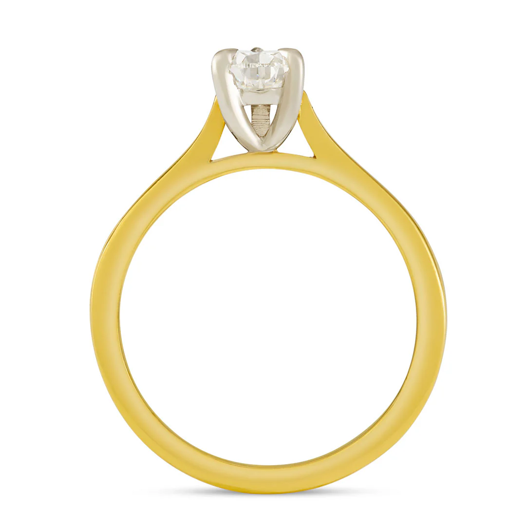Signature Yellow Gold Pear Shape Diamond Engagement Ring - Image 4
